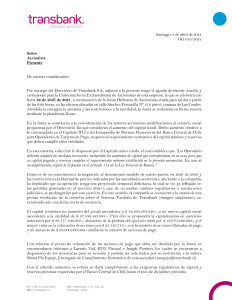 Carta Guía Accionistas Junta Extraordinaria de Accionistas Documento
