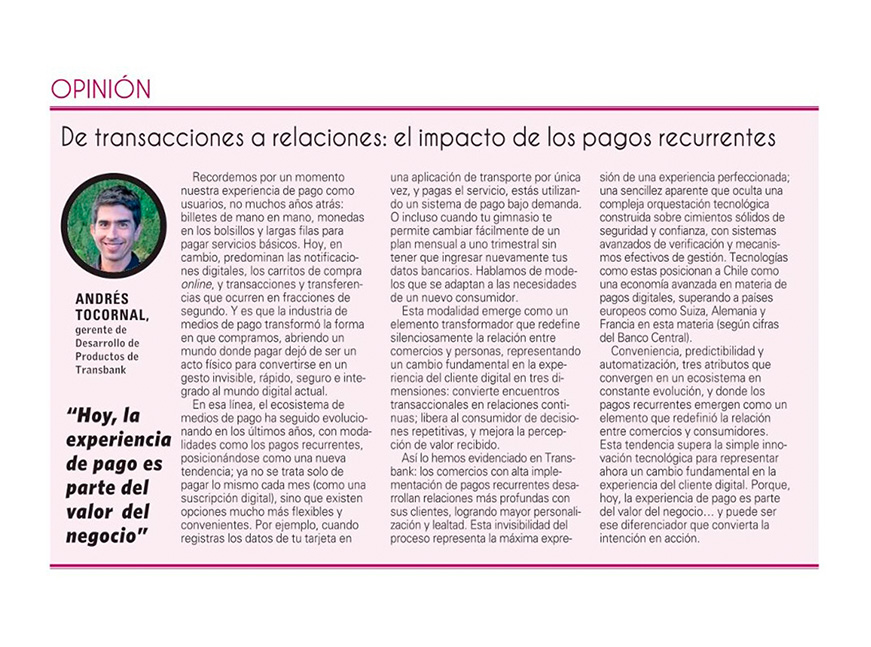 De transacciones a relaciones: el impacto de los pagos recurrentes.